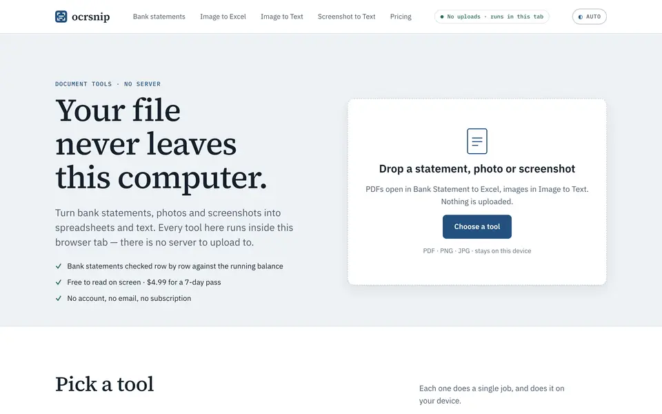 ocrsnip.com home page