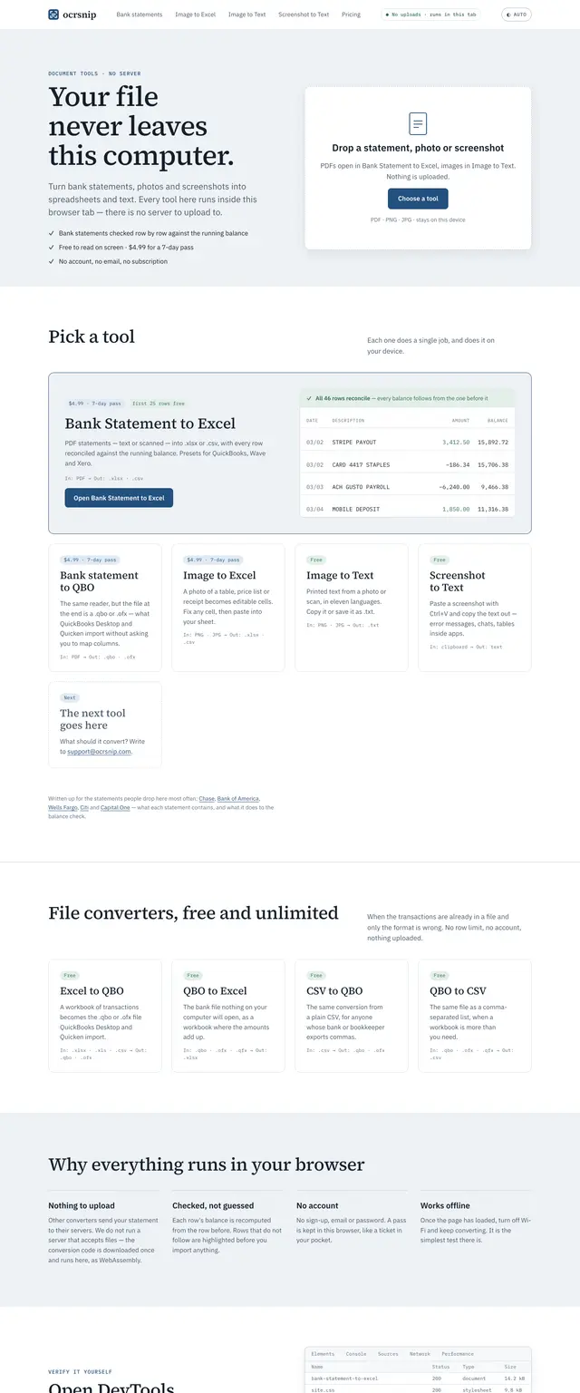 ocrsnip.com home page