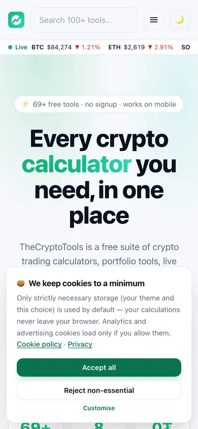 thecryptotools.com — мобильная версия